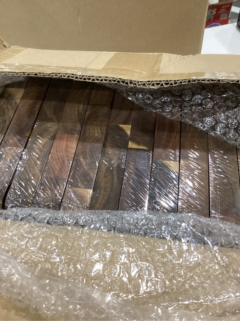 Condition photo showing Good Condition for Roshtia 12 Pcs Acacia Wood Serving Tray Rectangular Wooden Serving Platter Christmas Dinner Plates Wood Cheese Charcuterie Board for Food Vegetable, Charcuterie, Appetizer (8'' X 12'' X 1'') 12 8'' X 12'' X 1''