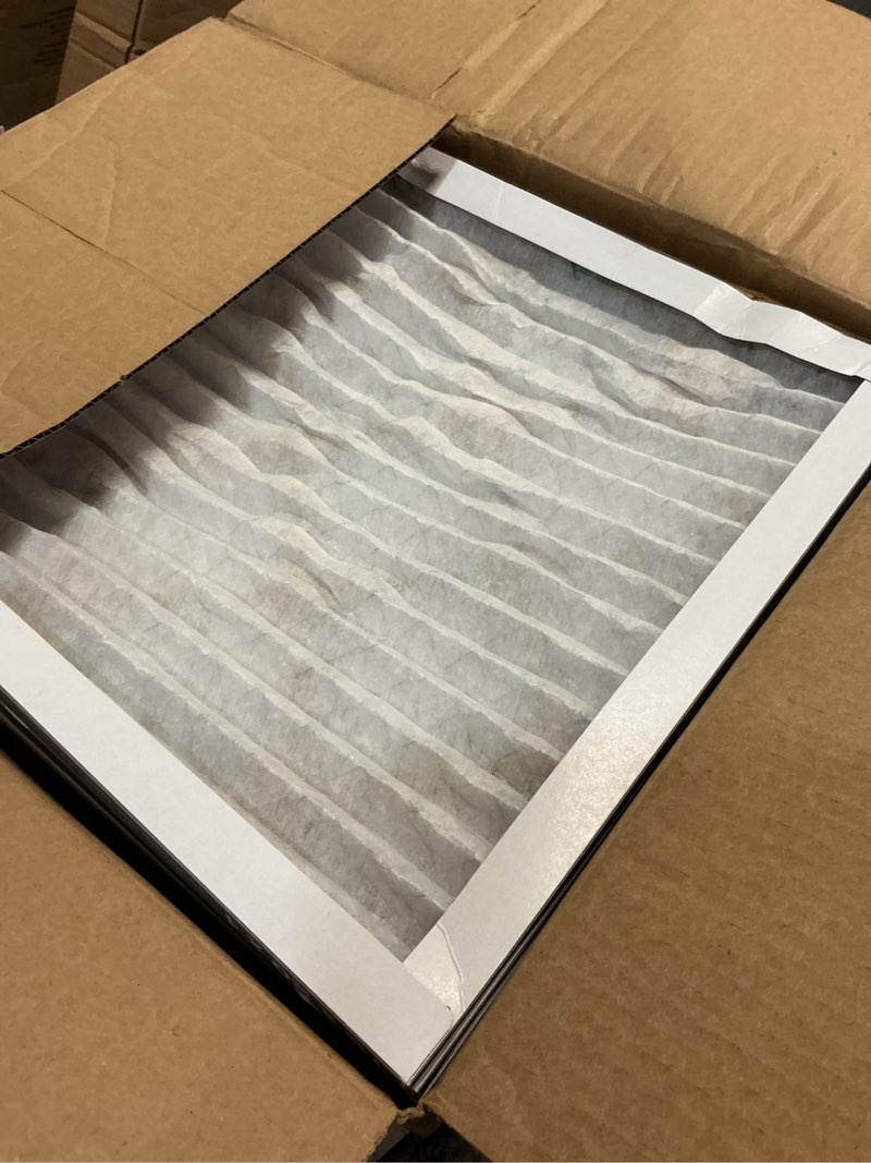 Condition photo showing As Is for amazon basics 16x20x1 air filter 6-pack, merv 8 ac furnace filters, allergy control, removes dust, lint and pollen, electrostatic (actual size: 15.75" x 19.75" x 0.75")