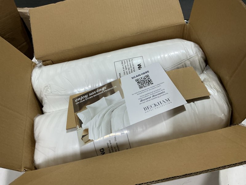Condition photo showing New/Like New for Beckham Hotel Collection Bed Pillows Standard/Queen Size Set of 2 - Original Soft Down Alternative Pillow for Sleeping - Soft Support for Back, Stomach or Side Sleepers Queen / Standard White