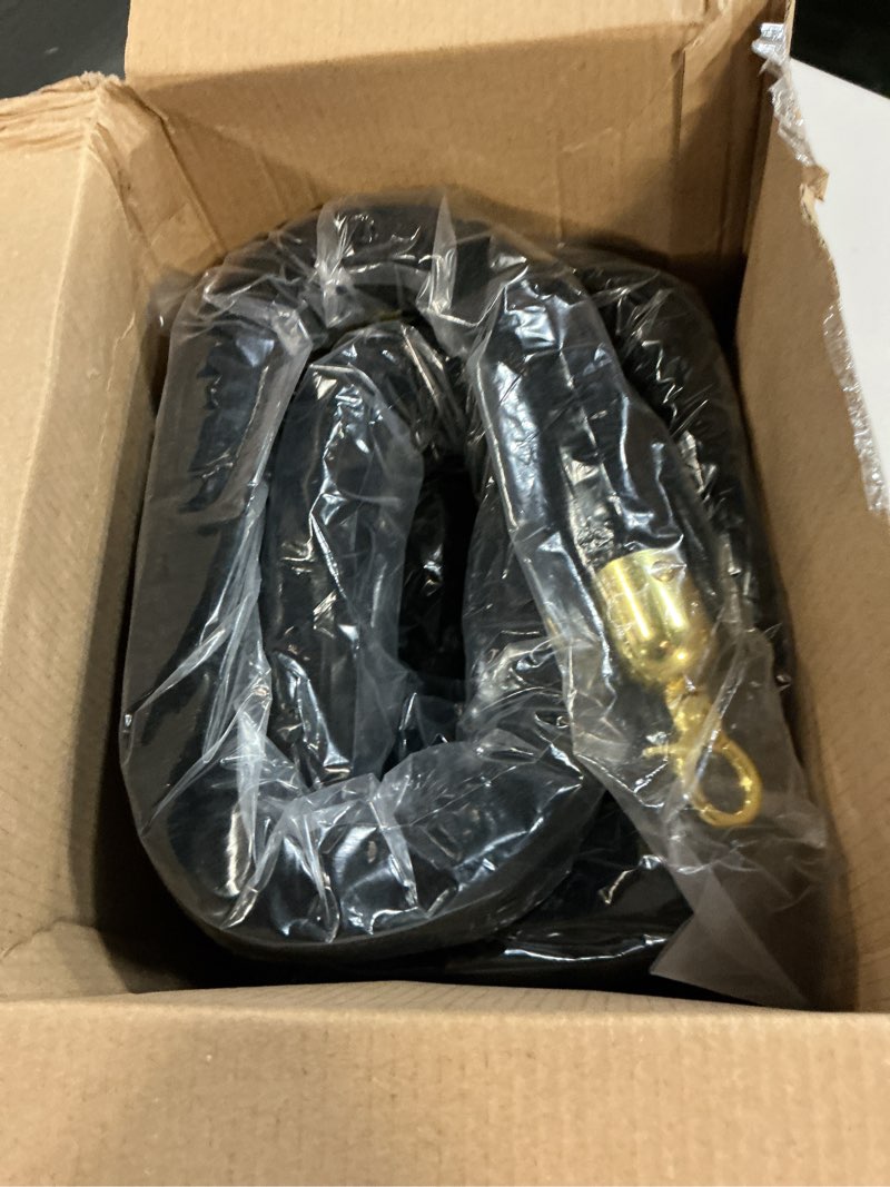 Condition photo showing Good Condition for woanger 6 pack velvet stanchion rope, 5 feet crowd control stanchion ropes safety barrier with gold plated hook for carpet events movie theaters grand openings hotels party(5 feet, black, 6 pack) 5 feet black 6