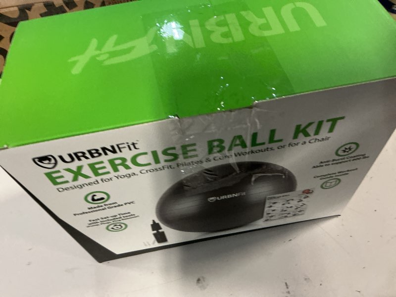 Condition photo showing New/Like New for 26 Inch Exercise Ball, Yoga Ball for Workout, Balance Stability, Fitness Ball for Office, Home, Gym, Balance Balls with Quick Pump Blue