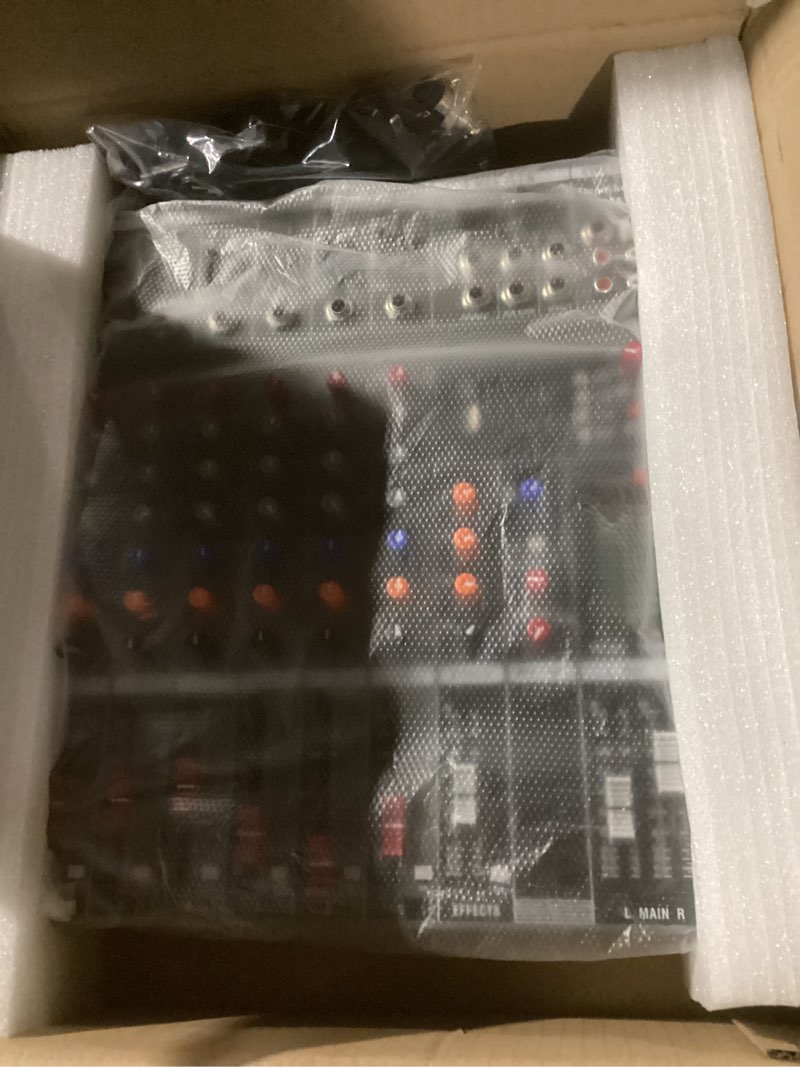 Condition photo showing Good Condition for depusheng dx6 professional mixer sound board console 6 channel desk system interface digital usb mp3 input 48v phantom power stereo dj studio fx steel chassis,black bluetooth usb audio mixer for pc dx6- 6 channels