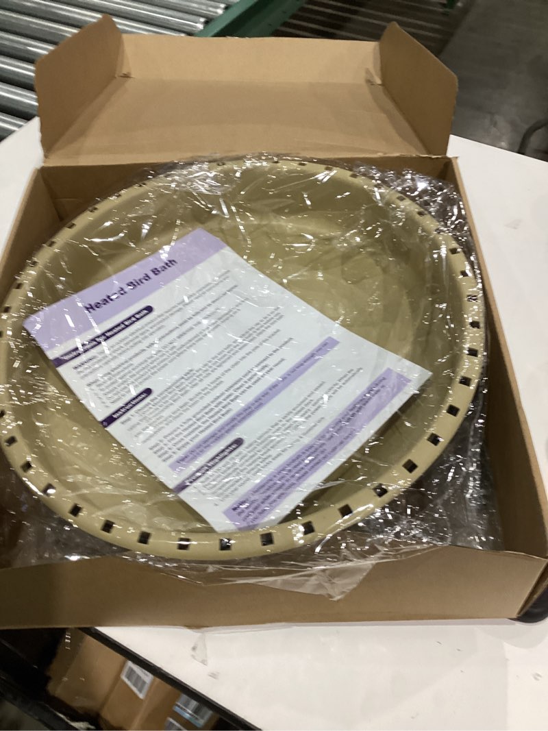 Condition photo showing New/Like New for Large Heated Bird Bath for Outside Winter, 75W Heated Bird Baths for Outdoors, Thermostat Control with 5-Prong Metal Base, 6.3 L Heated BirdBath with High Capacity for Garden Patio Yard Lawn