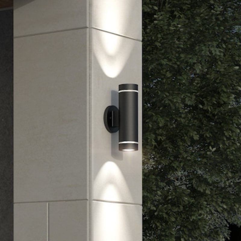 Origin 21 Origin 21 Allendale 11.15-in H Matte Black Hardwired Integrated LED Outdoor Wall Light