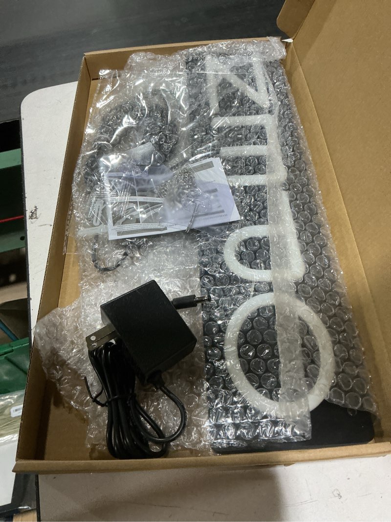 Condition photo showing Good Condition for open signs for business 12v/2a ultra bright led neon open sign 16 inch lighted open sign electric light up open sign for business storefront window glass door retail shop store bar salon restaurant,vertical white white-vertical 16 inch