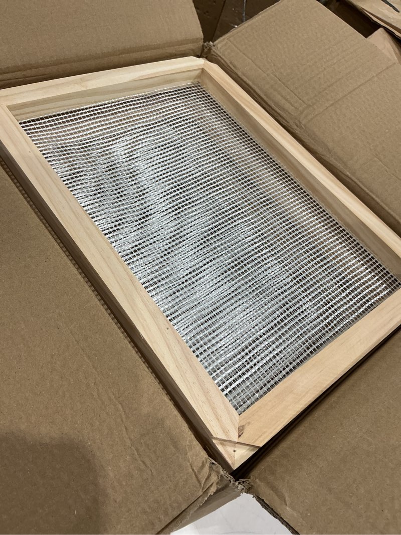 Condition photo showing Good Condition for tnstbiee 11.8in square wooden desktop herb drying rack - no-drill stackable mesh drying rack | dries herbs, flowers, pasta & veggies | apartment kitchen countertop essential ideal gift for home cooks 11.8" x 5.2" x 11.8"