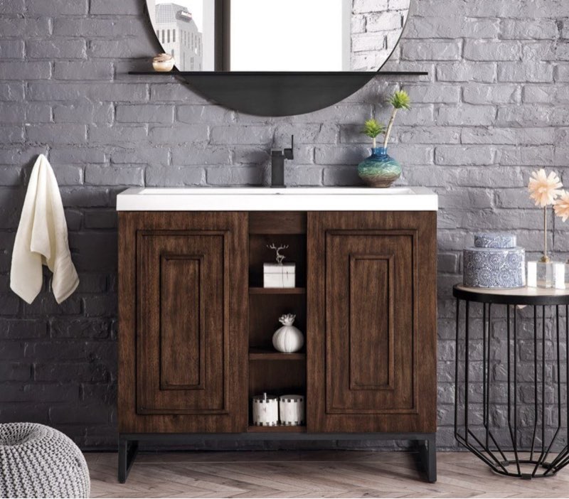 Incomplete box 1 only)ALICANTE' 39.5\" SINGLE VANITY IN MID-CENTURY ACACIA