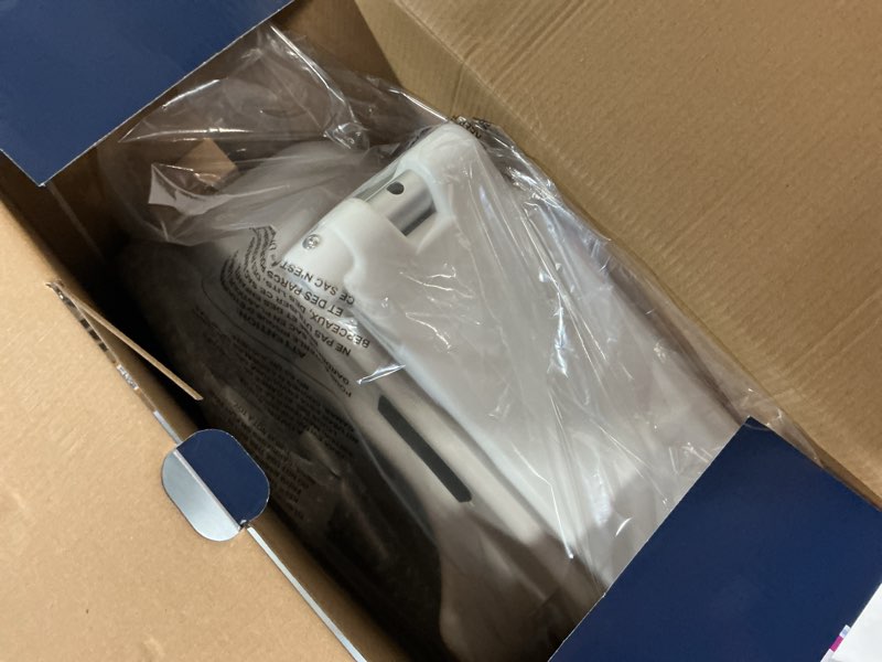 Condition photo showing New/Like New for drive medical 2-in-1 raised toilet seat with removable padded arms - elevated bathroom safety support - secure locking attachment - easy height assistance - durable plastic construction standard