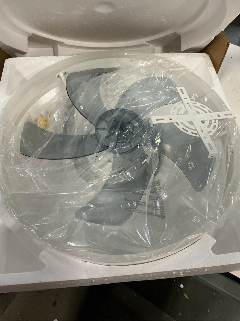 Condition photo showing New/Like New for low profile ceiling fan with light - modern flush mount enclosed ceiling fan 19.7" led dimmable bladeless ceiling fans with remote control,smart 3 light color and 6 speeds(white)