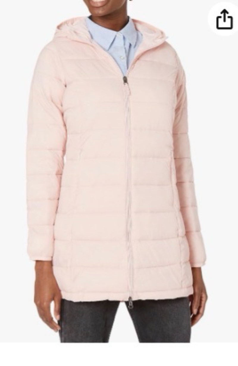 Amazon Essentials womens Lightweight Water-Resistant Packable Hooded Puffer Coat size m