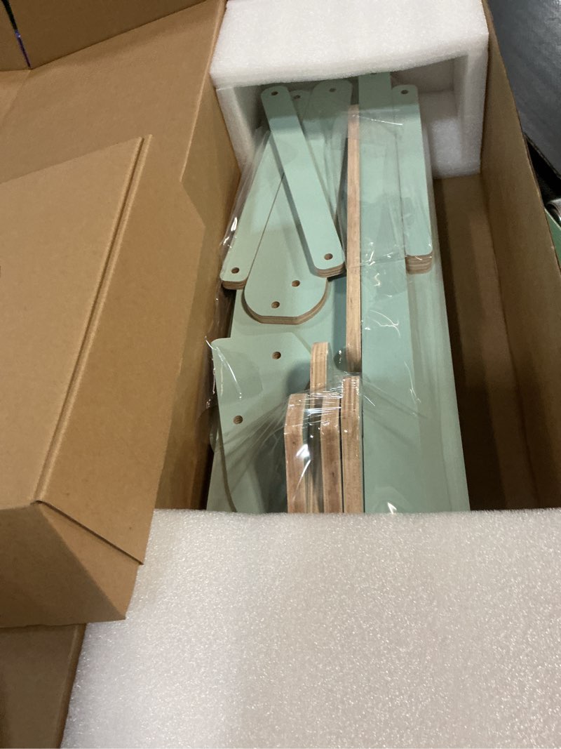 Condition photo showing Good Condition for hroome cool tall decorative floor lamp unique aqua blue color standing adjustable corner reading wood lights for living room kids bedroom office - led bulb included (green)