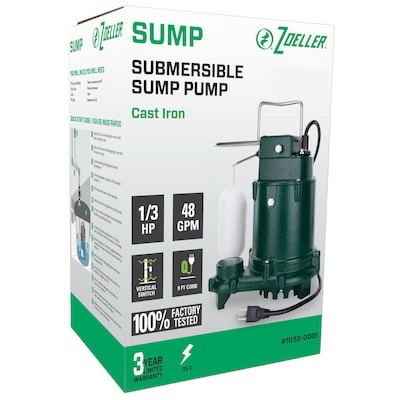 Zoeller 1/3-HP 115 -Volt 48-Gallon Cast iron Submersible sump pump