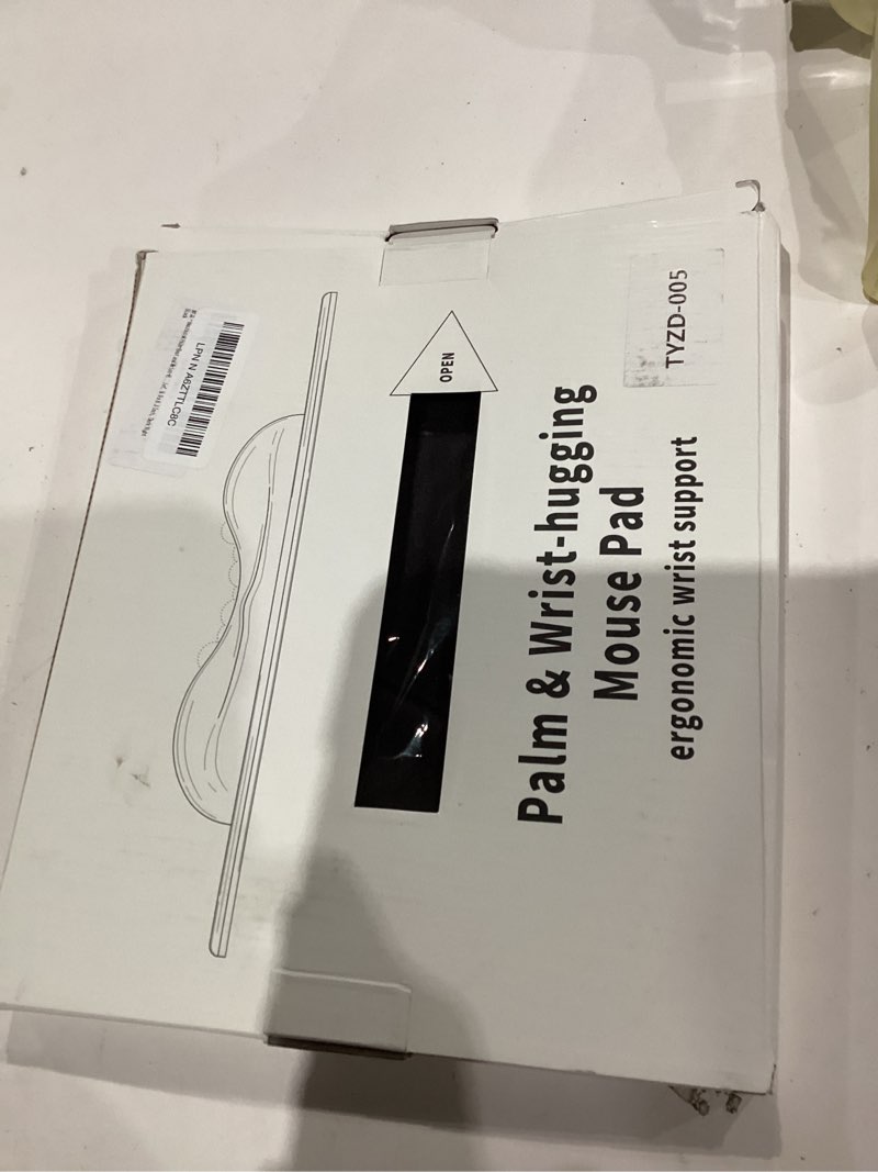 Condition photo showing As Is for Palm-Rest and Wrist-Hugging Mouse Pad Wrist Rest, Ergonomic Wrist Support with Curve Fitting Cushioned Memory Foam for Carpal Tunnel Pain Relief, 9.9 x 8.3 Inch, Dark Night Black