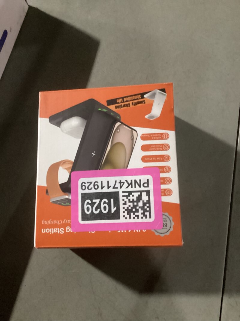 Condition photo showing Good Condition for geekera 3 in 1 wireless charging station for apple, fast wireless charger stand dock for iphone 17 16 15 14 13 12 11 pro max plus xr xs x, apple watch ultra/11/10/9/se/8/7/6/5/4/3/2, airpods pro/4/3/2 white