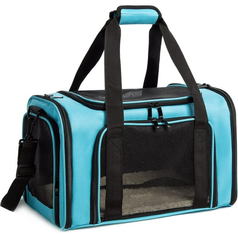 DENZUS Cat Carrier Dog Carrier Pet Carrier Cat Bags for Small Medium Cats Dogs Puppies of 15 Lbs,of Airline Approved Small Dog Bag Soft Sided,Collapsible Travel Puppy Carrier (Medium, Black)