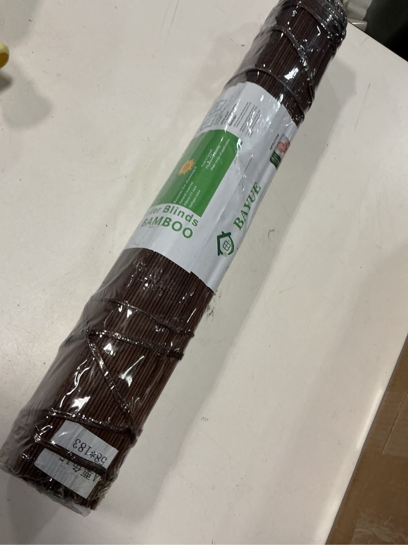 Condition photo showing Good Condition for Bamboo Blinds for Interior Windows, Easy to Install Bamboo Shades for Indoor Windows, Custom Roller Shades for Indoor Window and Outdoor Patio, 32" W x 72" H Bamboo Maroon Color 32"W x 72"H