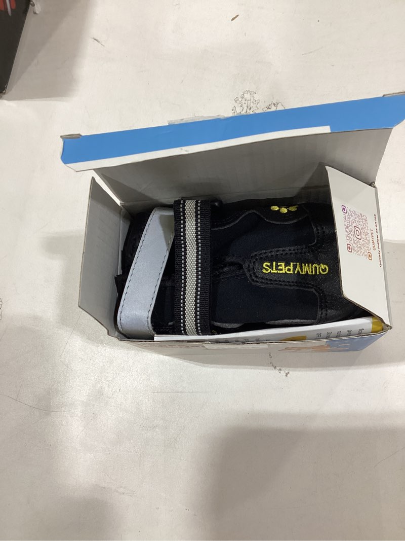 Condition photo showing New/Like New for QUMY Dog Shoes for Large Dogs, Medium Dog Boots & Paw Protectors for Winter Snowy Day, Summer Hot Pavement, Water-Resistant in Rainy Weather, Outdoor Walking, Indoor Hardfloors Skid-Resistant Sole Black Size 3: 2.0''x2.5''(W*L) (Pack of 4)