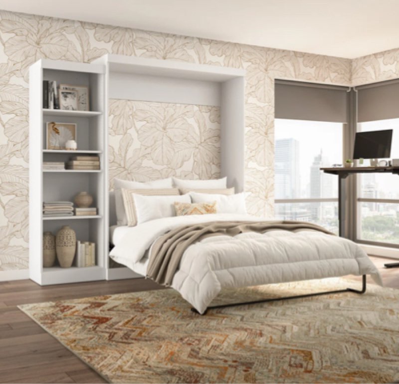 Arlex Storage Murphy Bed, Space-Saving Wall Bed for Multipurpose Room