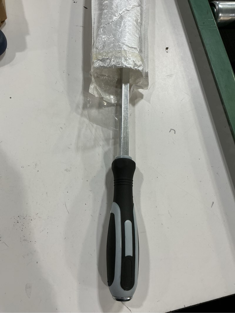 Condition photo showing Good Condition for 22-5/32" Demolition Screwdriver,12mm Large Demo Flathead/Slotted Screwdriver Heavy Duty, Long Straight Head Pry Bar with Square Shank for Car Repair