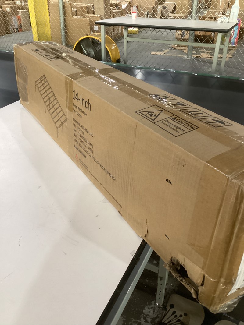 Condition photo showing New/Like New for 14 Inch Metal Bed Frame Queen Size, Heavy Duty Balck Platform Queen Size Bed Frame with Round Corner Legs, Mattress Slide Stopper, No Box Spring Needed, Easy Assembly Black Queen