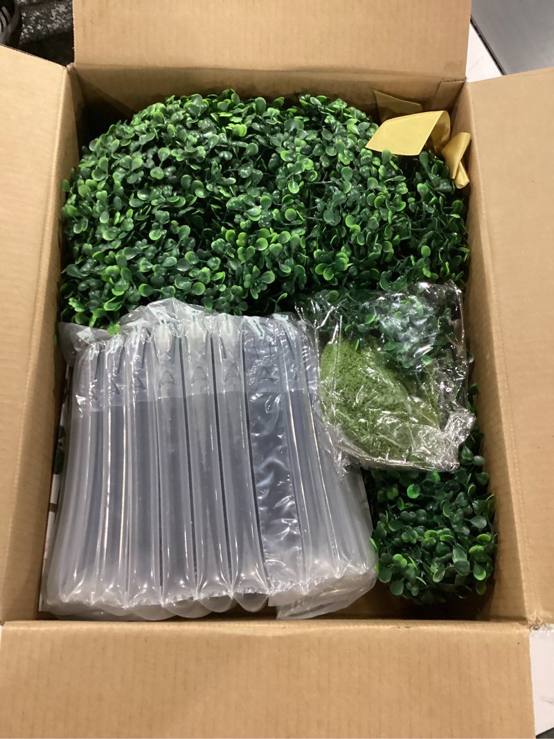 Condition photo showing New/Like New for easter decorations - 3 ft boxwood bunny topiary with bow - artificial bunny shaped tree with planter pot for indoor outdoor decor - spring decoration for home yard front door porch mantle party