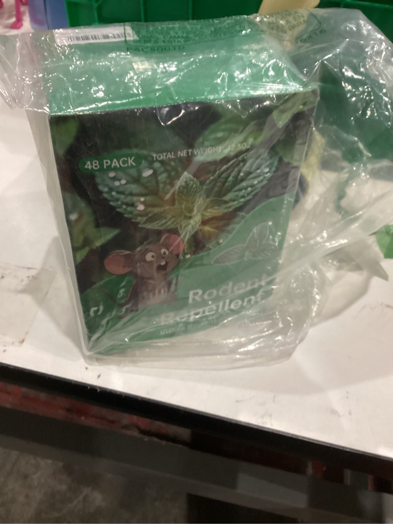 Condition photo showing New/Like New for Mouse Rodent Repellent, 48 Pack Peppermint Lemon Oil Mice Repellent for Squirrel Rats Spider Pests, Natural Deterrent for Kitchen, Warehouse, Car, Indoor, Outdoor, Safe for Pets & Family