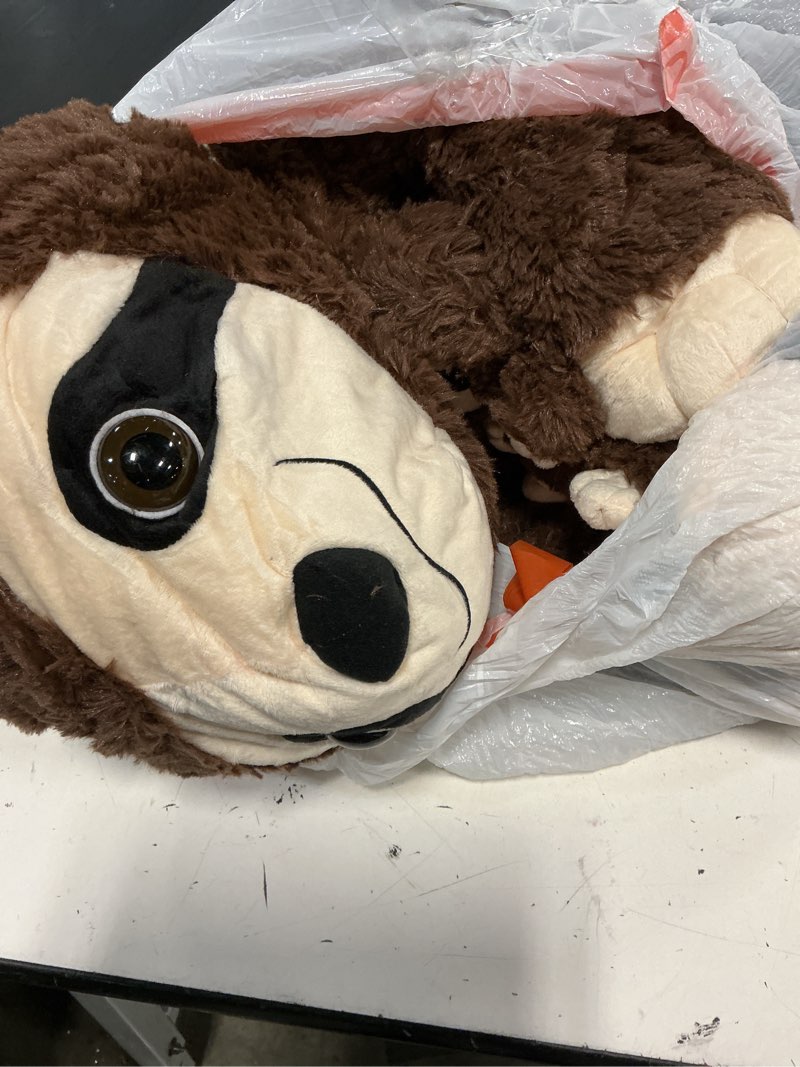 Condition photo showing Good Condition for morismos giant sloth stuffed animal hugging plush toys duo,38" big mama and baby plush sloth toys for kid girl boy,3ft giant stuffed animals gift for birthday baby shower decor valentine's christmas sloth with baby