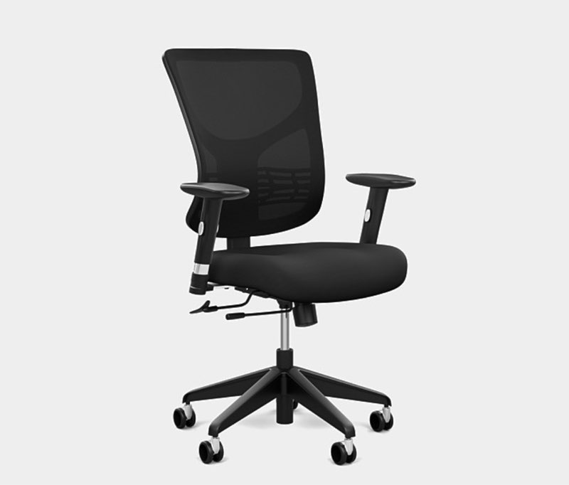 lidwien ergonomic breathable mesh office chair with adjustable headrest and flip-up arms upholstery color: black/black