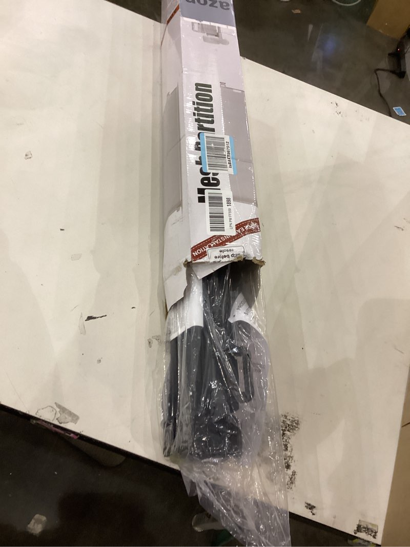 Condition photo showing New/Like New for 96 Inch Wide Reinforced Retractable Baby Gate with Support Rods, Extra Long Dog Gate Retractable Gate Outdoor Gates for Decks, Prevent Crawling Under Extra Long Baby Gates for Large Openings, Black Black (33" Tall x 96" Wide)