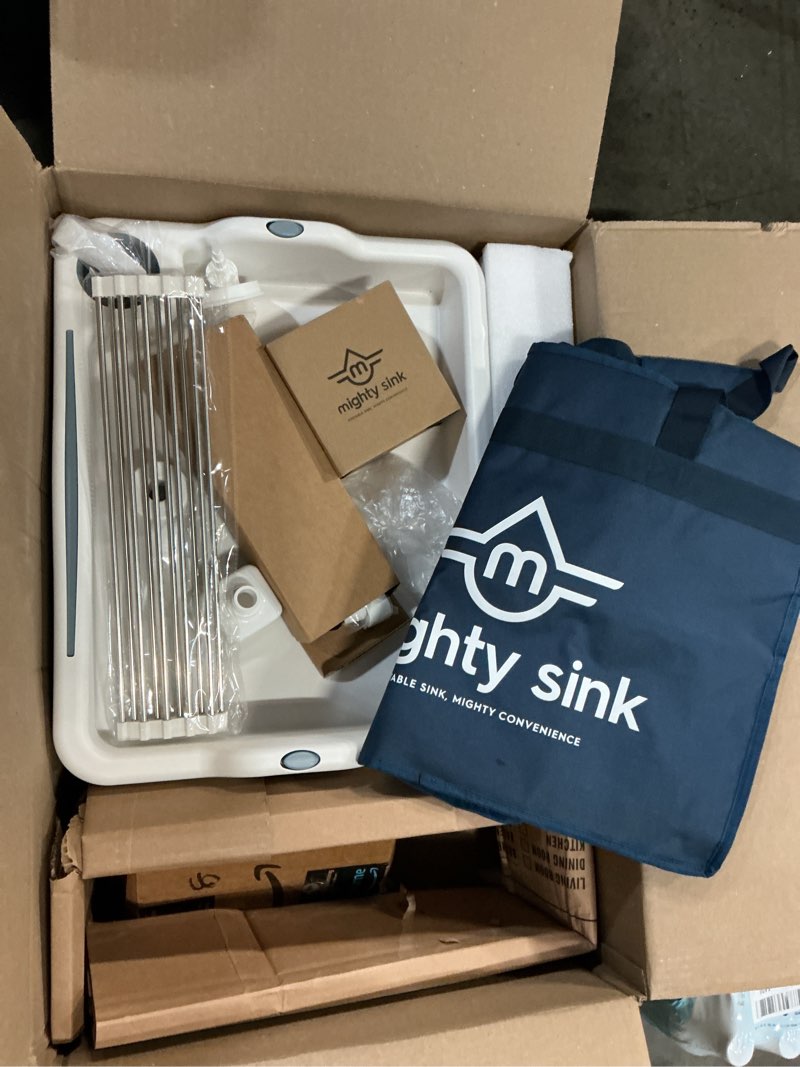 Condition photo showing Good Condition for portable sink: patented wash station with electronic faucet | 2 gallons | easy setup | indoor & outdoor use | ideal for dishwashing, camping hygiene, gardening, pottery & more enhanced bundle