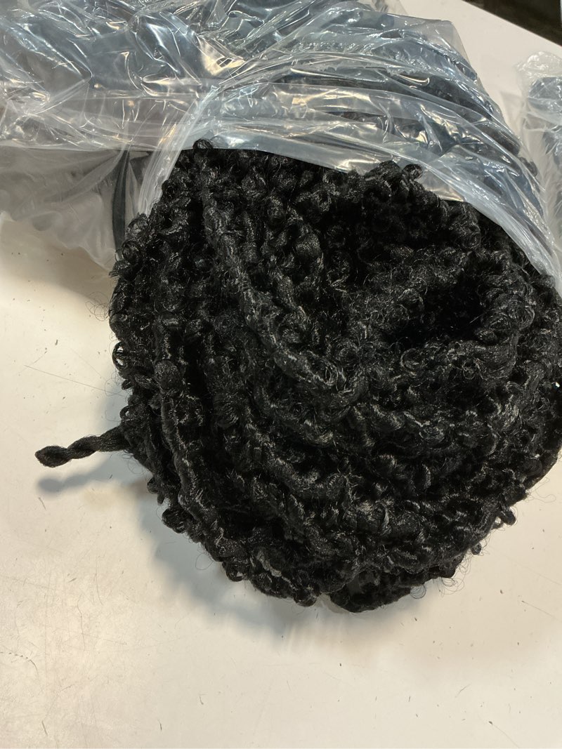 Condition photo showing As Is for zrq 6 packs butterfly locs crochet braids hair extensions 30 inch long distressed faux locs black goddess locs crochet hair pre-looped synthetic soft locs for women 1b# 30 inch (pack of 6) 1b# distressed locs