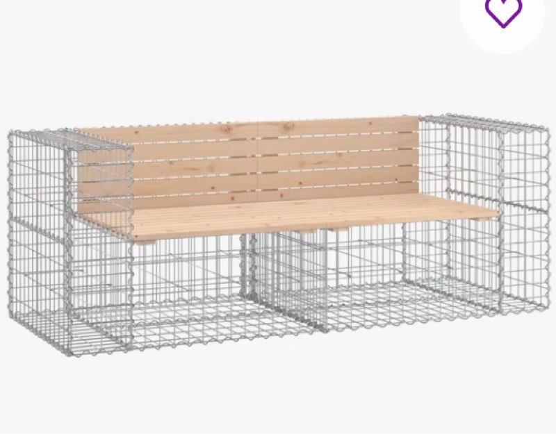  Patio Bench Gabion Design 72.4"X28"X25.8" Solid Wood Pine