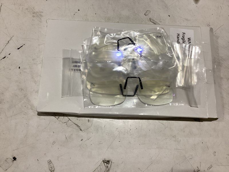 Condition photo showing As Is for copkim 6 pairs clip on reading glasses flip up magnifying clip on lens blue light blocking non prescription reading glasses classic color 2.0 x