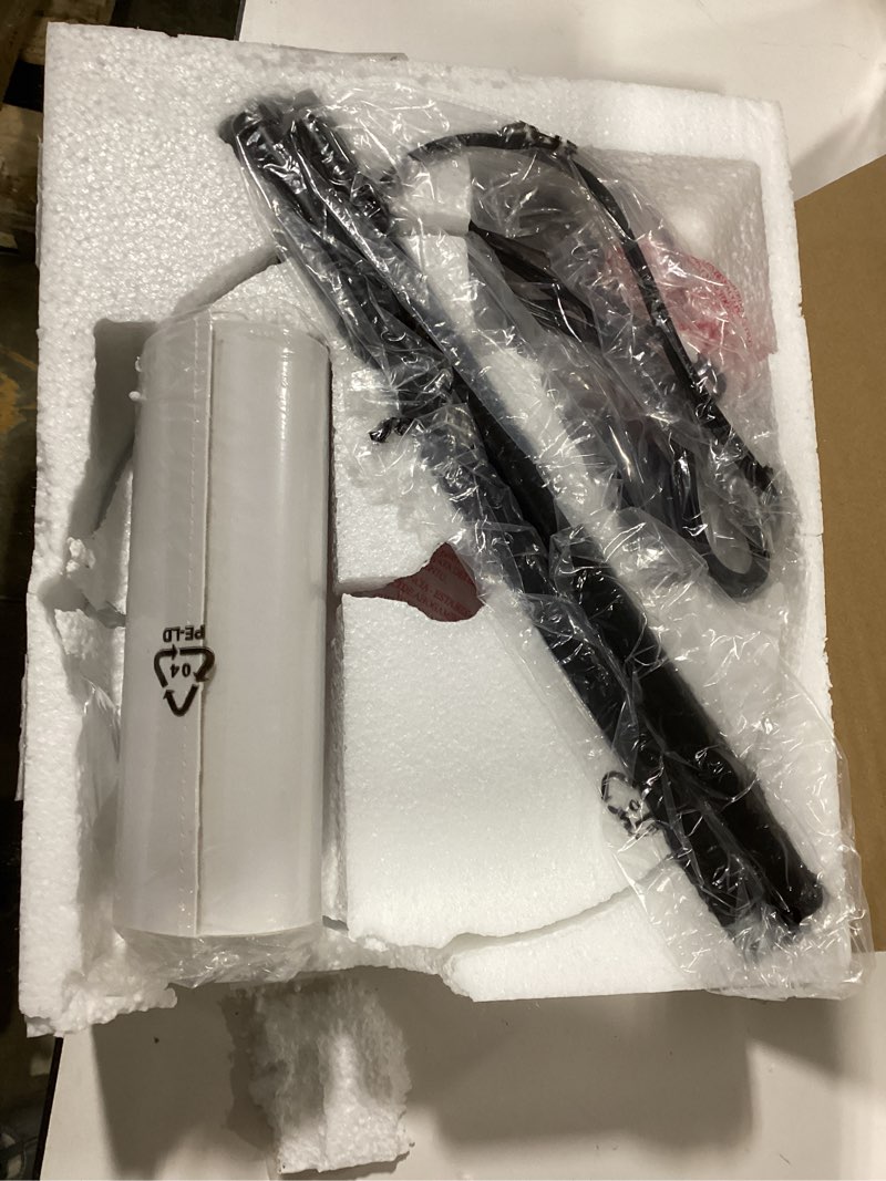 Condition photo showing Good Condition for Ambimall Floor Lamps for Living Room with 3 Color Temperatures Bulb & Pull Chain Switch, 60" Modern Standing Floor Lamp for Bedroom Kids Room Study Room?White Shade & Black Pole? White Black (1 Pcs) 60 Inches (Without Bulb)