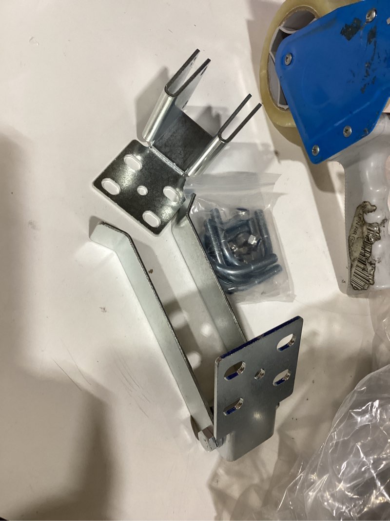 Condition photo showing As Is for bijun chain link double gate latch chain link fence gate latch for 1-3/8" gate frames,chain link residential strong arm double gate latch equipped with convenient padlock holes (silvery)