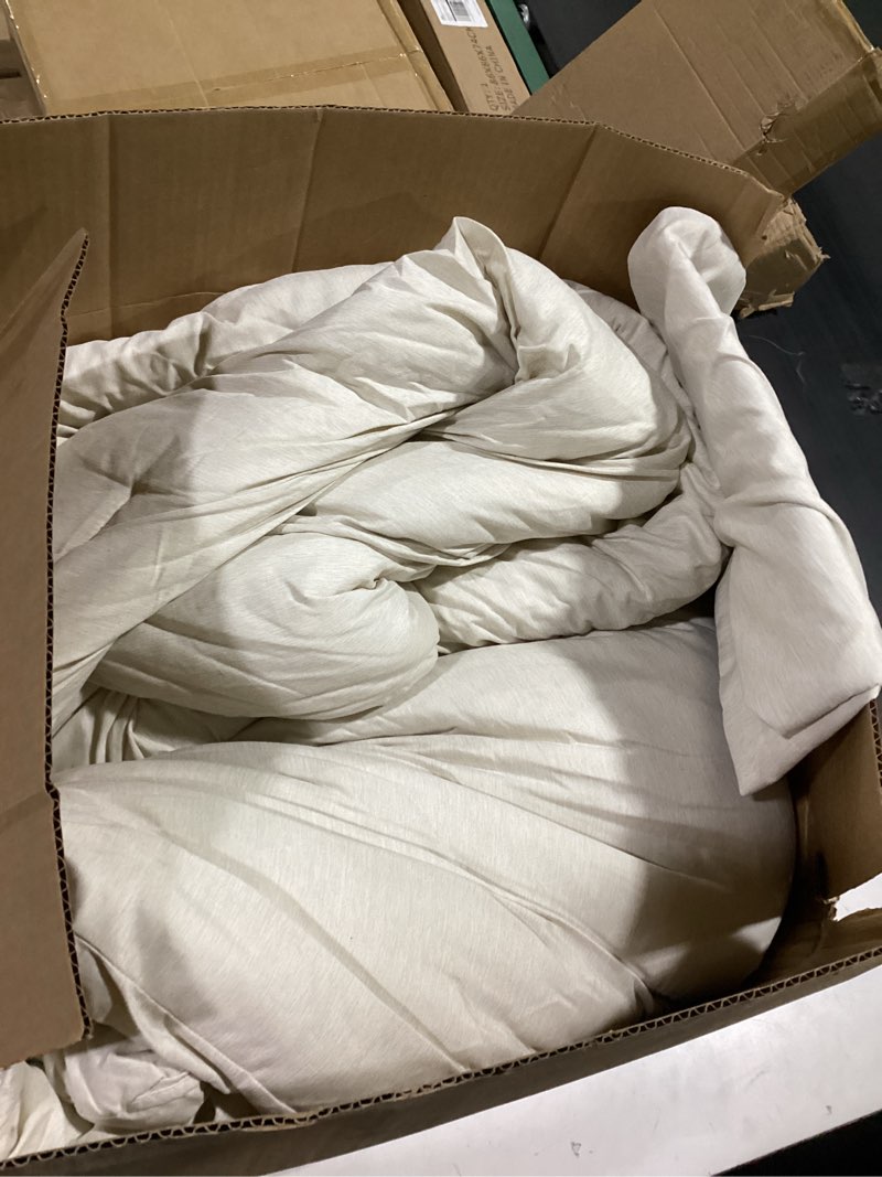 Condition photo showing As Is for bedsure oversized king comforter set - beige soft bedding for all seasons, cationic dyed bed set, 3 pieces, 1 oversized king size comforter (120"x98") and 2 pillow shams (20"x36"+2") oversized king 05 - beige