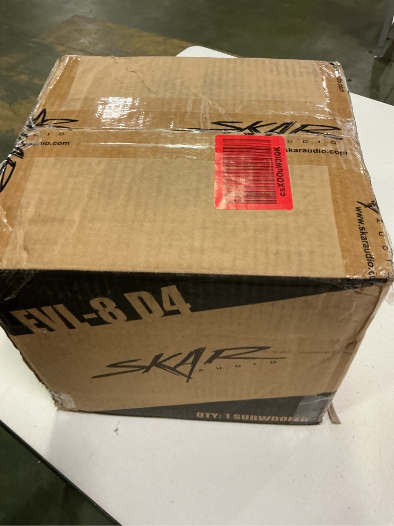 Condition photo showing New/Like New for Skar Audio EVL-8 D4 8" 1200 Watt Max Power Dual 4 Ohm Car Subwoofer
