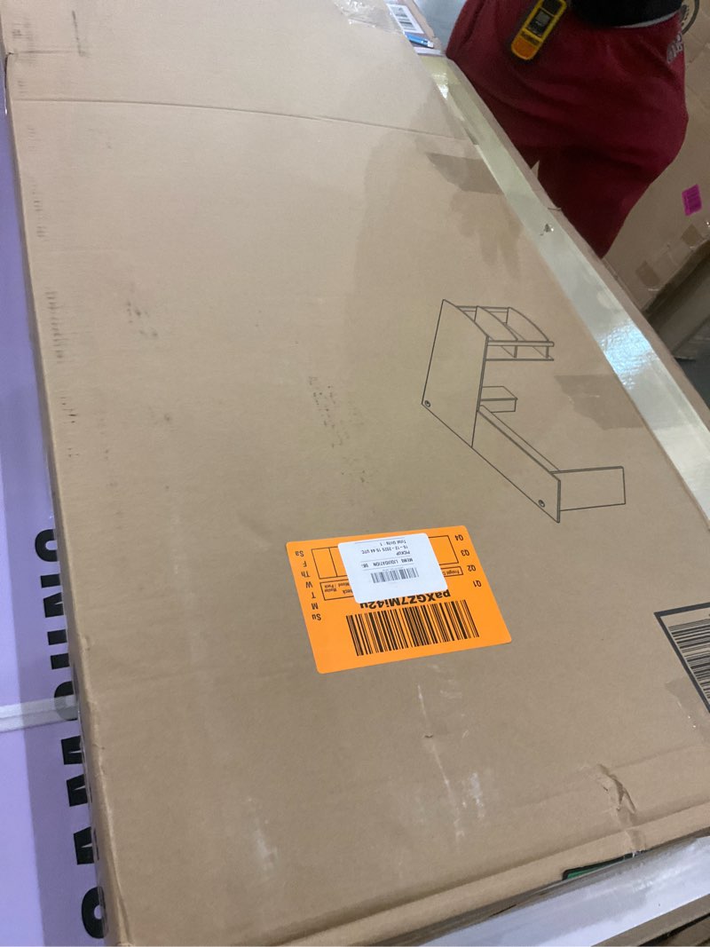 Condition photo showing As Is for Ameriwood Home Dakota L-Desk with Bookshelves, Black Oak