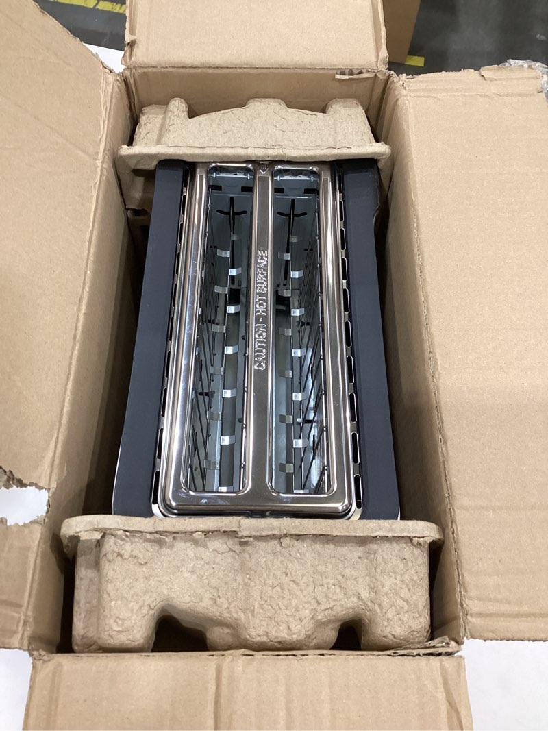 Condition photo showing Good Condition for Elite Gourmet ECT-3100 Long Slot 4 Slice Toaster, Reheat, 6 Toast Settings, Defrost, Cancel Functions, Built-in Warming Rack, Extra Wide Slots for Bagels & Waffles, Stainless Steel & Black 4 Slice Matte Black