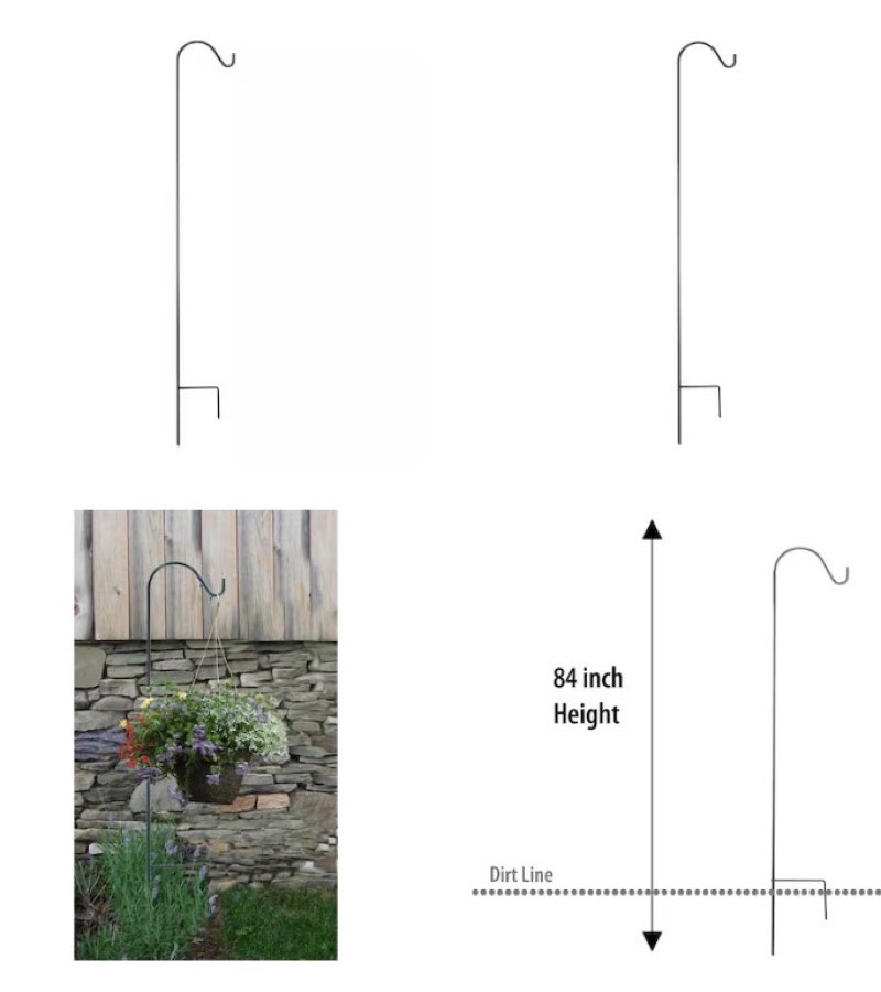 style selections 84.8-in steel-painted metal traditional shepherd's hook