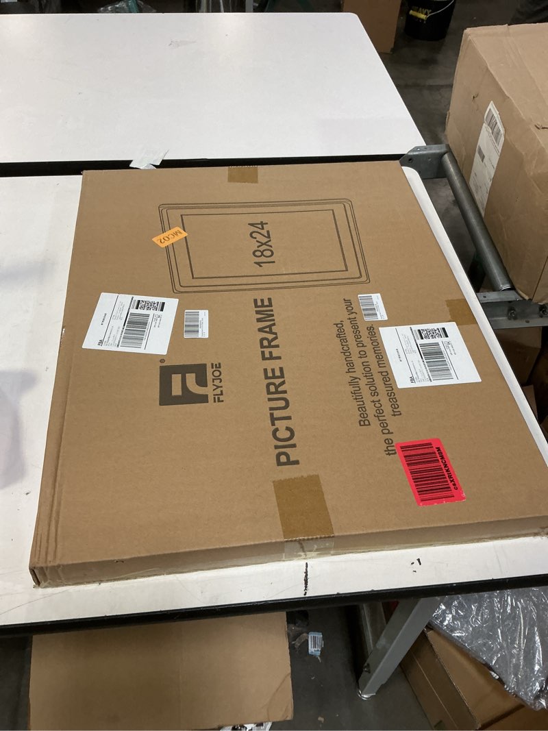 Condition photo showing New/Like New for 18 x 24 Poster Frame, USA-Sourced Natural Oak Wood Picture Frame with Tempered Glass, Handcrafted Rounded Corner 18x24 Wooden Frame Matted to 16x20 Photos, Horizontal or Vertical Wall Mounting 18x24, 1P USA-Sourced White Oak Wood