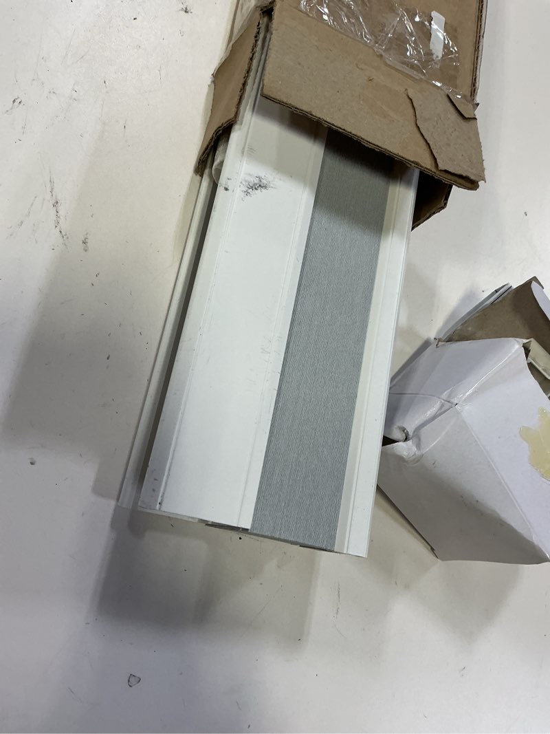 Condition photo showing As Is for CHICOLOGY Cellular Shades , Window Blinds Cordless , Blinds for Windows , Window Shades for Home , Window Coverings , Cellular Blinds , Door Blinds , Evening Mist, 28"W X 84"H Evening Mist (Blackout) 28"W X 84"H