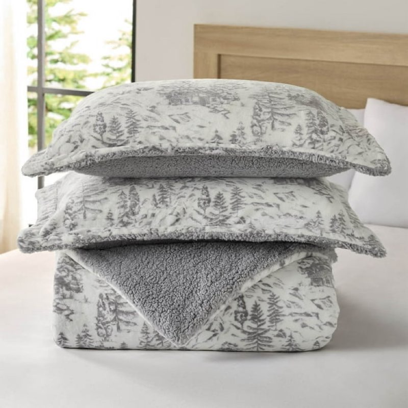 member's mark 3-piece printed plush comforter set