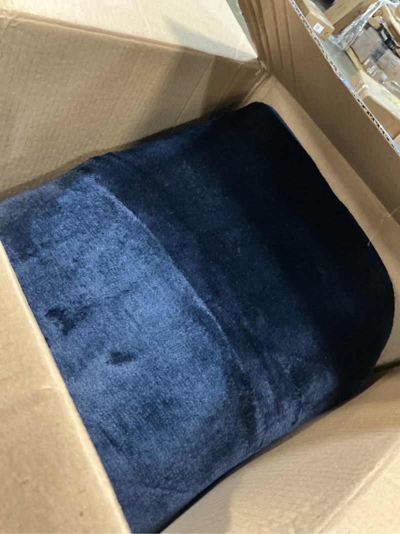 Condition photo showing As Is for H.VERSAILTEX Bath Mat Memory Foam Set Bathroom Rug Set Flannel Velvety Bath Mat Luxury Extra Soft and Absorbent Non Slip Rugs for Bathroom/Bedroom Washable(2 Pack- 20"x 32"/ 17"x 24", Navy) 20" x 32" Plus 17" x 24" Navy