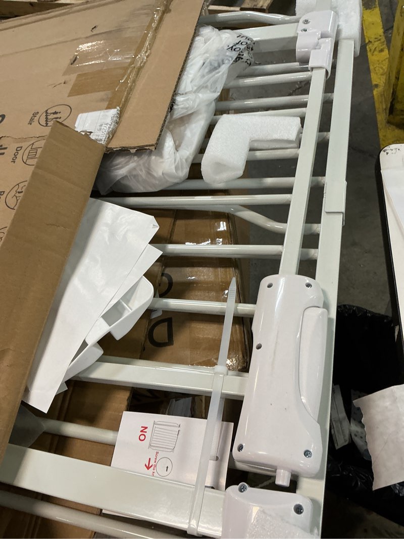 Condition photo showing Good Condition for extra wide baby gate with door pressure mounted 57.48-62.20 inch,child baby gates for doorways no drilling,walk through dog gate indoor for the house kitchen stairs,white 57.48-62.20inch