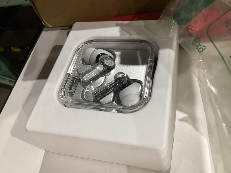 Condition photo showing New/Like New for Nothing Ear (3) Wireless Earbuds Super Mic 45dB Hybrid Active Noise Cancelling Bluetooth Headphones Hi-Res 6 Mics, 12mm Dynamic Bass Boost, Dual Connect ANC Sport Ear Buds for iPhone Android, White White Small Modern