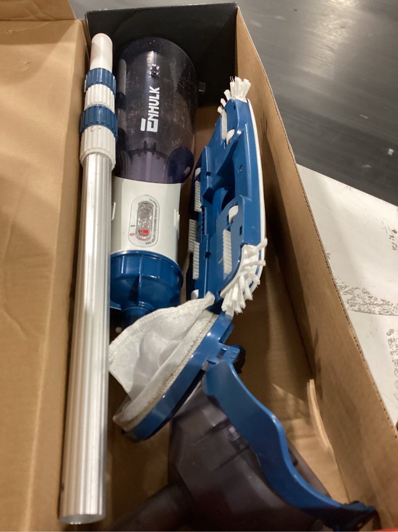 Condition photo showing Good Condition for enhulk pro cordless pool vacuum - 18.5 gpm powerful suction, 70min runtime & 13.4" wide head, xl capacity handheld rechargeable pool cleaner for inground/above ground pools with telescopic pole, pc18 pc18 blue