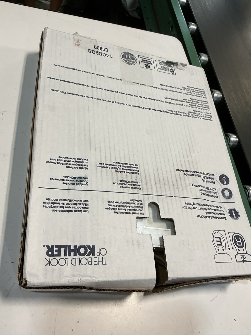 Condition photo showing New/Like New for Kohler K-4639-Rl Cachet Readylatch Round-Front Quiet-Close Toilet Seat - Off White