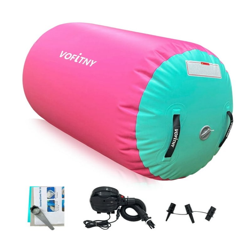 vofitny air mat inflatable gymnastics mats air tumbling track mat tumble track for cheer for home w/ e-pump(l)3.3ft*(d)2ft
