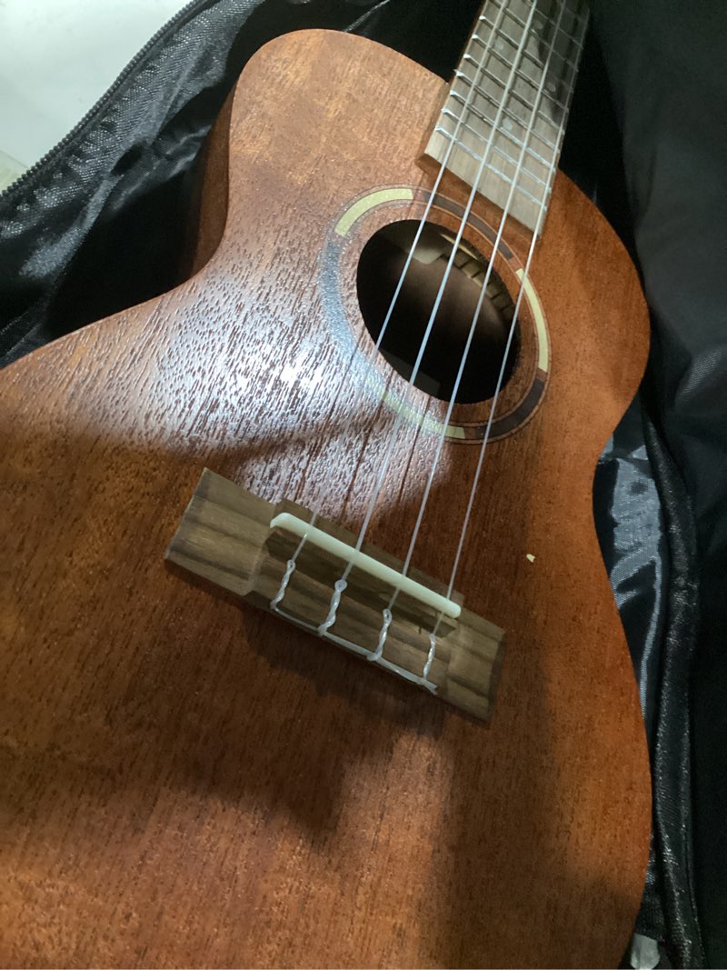 Condition photo showing As Is for donner concert ukulele beginner mahogany 23 inch ukelele kit with free online lesson gig bag strap nylon string tuner picks cloth duc-1 gift choice mahogany 23 inch-regular